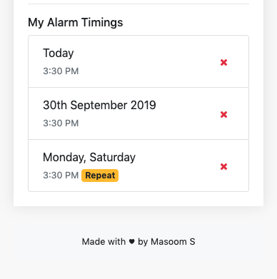 One-time Alarm