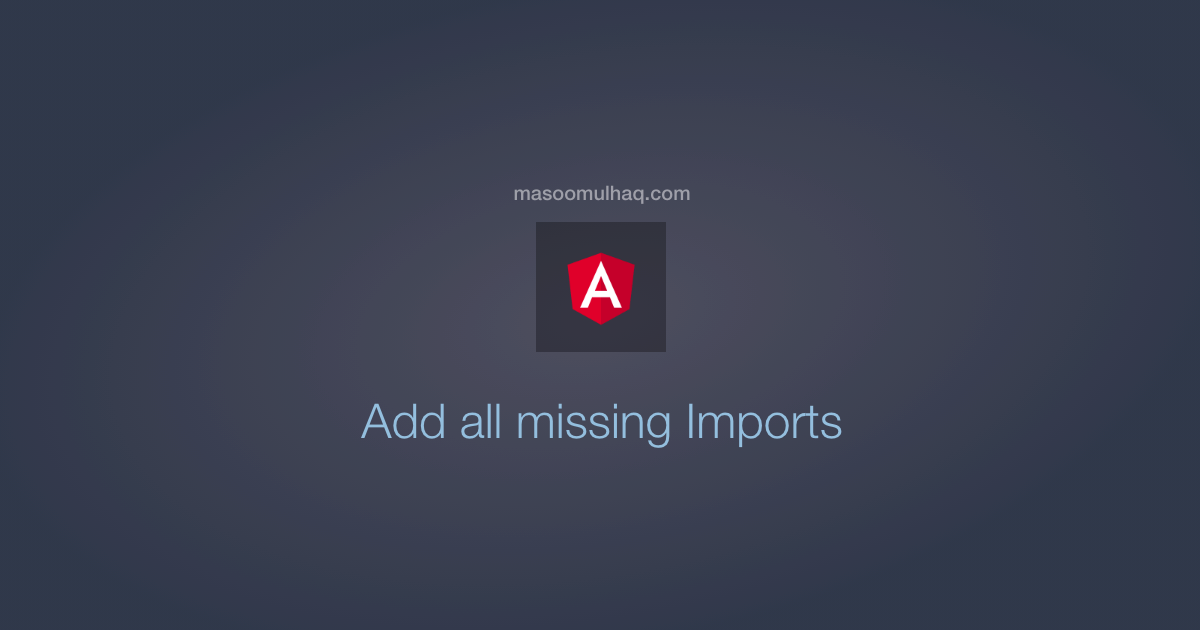 How I Imported all the missing imports with 1 hidden option?